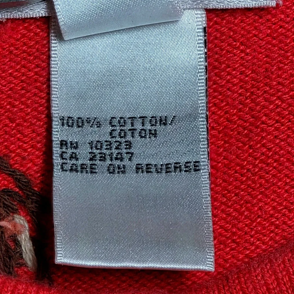 Vintage Talbots Embroidered Cardigan Sweater Women's Size‎ L Red Floral Buttons